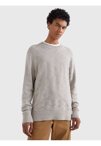 Saco Amplio De Punto Con Monogramas Th Hombre Gris Tommy Hilfiger Tommy Hilfiger
