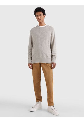 Saco Amplio De Punto Con Monogramas Th Hombre Gris Tommy Hilfiger