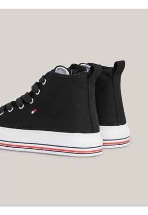 Tenis Altas Con Cordones Niña Negro Tommy Hilfiger
