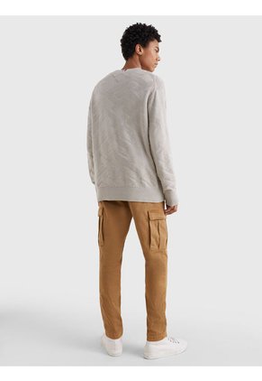 Saco Amplio De Punto Con Monogramas Th Hombre Gris Tommy Hilfiger