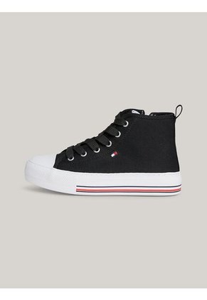 Tenis Altas Con Cordones Niña Negro Tommy Hilfiger