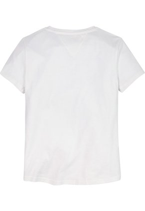 Camiseta Blanca De Manga Corta Con Estampado De Logotipo Tommy Hilfiger
