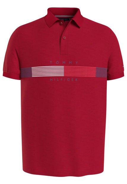 Polo Con Logo Rojo Tommy Hilfiger