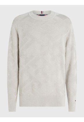 Saco Amplio De Punto Con Monogramas Th Hombre Gris Tommy Hilfiger