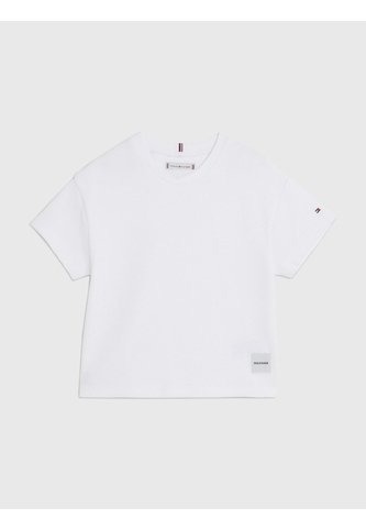 Top Blanco De Manga Corta En Tejido Waffle Tommy Hilfiger Tommy Hilfiger