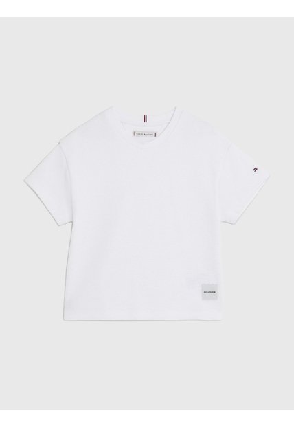 Top Blanco De Manga Corta En Tejido Waffle Tommy Hilfiger