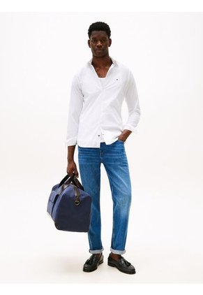 Camisa Blanca Flex Poplin De Corte Slim Tommy Hilfiger