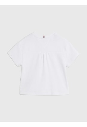 Top Blanco De Manga Corta En Tejido Waffle Tommy Hilfiger