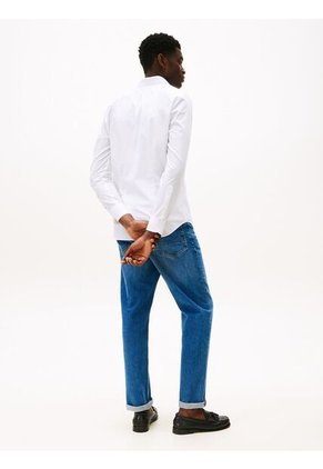 Camisa Blanca Flex Poplin De Corte Slim Tommy Hilfiger