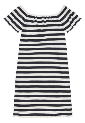 Vestido Multicolor A Rayas Con Escote Hombros Descubiertos Tommy Hilfiger