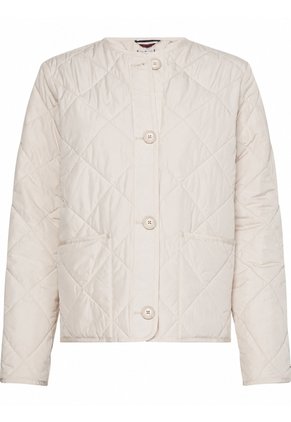 Chaqueta Acolchada Corta Sin Cuello Mujer Blanco Tommy Hilfiger