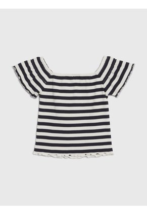 Camiseta Multicolor A Rayas Con Escote Hombros Descubiertos Tommy Hilfiger