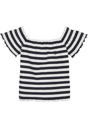 Camiseta Multicolor A Rayas Con Escote Hombros Descubiertos Tommy Hilfiger