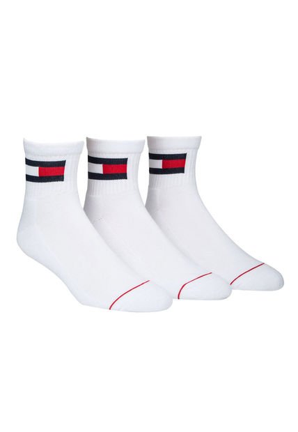 3 Pack De Medias Blancas Para Hombre Tommy Hilfiger