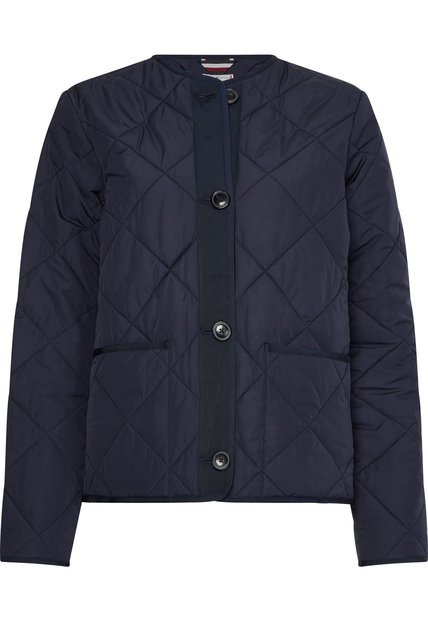 Chaqueta Acolchada Corta Sin Cuello Mujer Azul Tommy Hilfiger