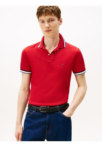 Polo Rojo De Corte Slim Con Logo Tommy Hilfiger Tommy Hilfiger