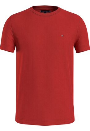 Camiseta Slim Fit Con Logo Bordado Hombre Rojo Tommy Hilfiger