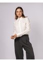 Camisa Blanca Clásica De Corte Cropped Con Manga Larga Tommy Hilfiger de Tommy Hilfiger