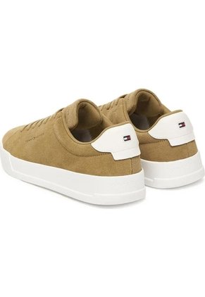 Tenis Khaki Con Diseño Court De Gamuza Tommy Hilfiger