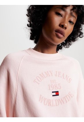 Saco De Felpa Flexible Con Logo Mujer Rosa Tommy Jeans