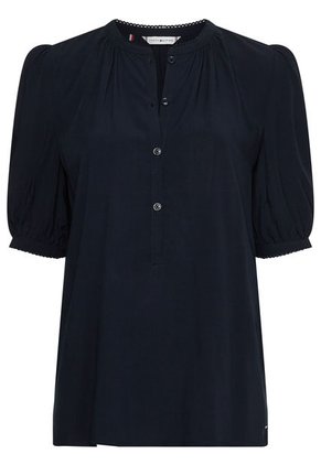 Blusa De Cuello Henley Con Corte Amplio Azul Tommy Hilfiger