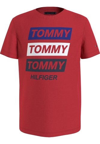 Camiseta Roja Para Niño Con Logo Gráfico Estampado En El Pecho Tommy Hilfiger Tommy Hilfiger