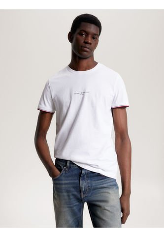 Camiseta Ribeteada De Corte Slim Hombre Blanco Tommy Hilfiger Tommy Hilfiger