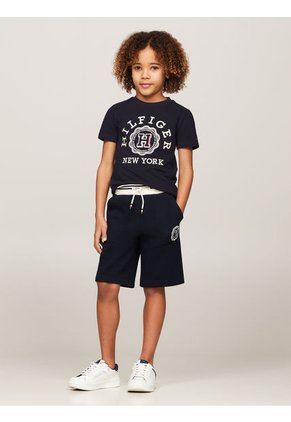 Pantaloneta Niño Azul Con Monotipo Hilfiger Y Logo Tommy Hilfiger
