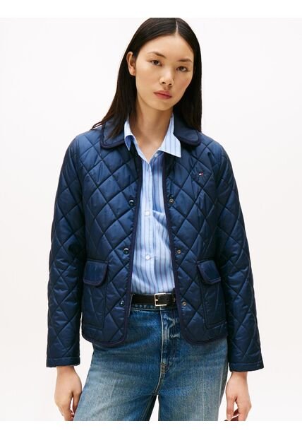 Chaqueta Azul Acolchada Con Logo Tommy Hilfiger