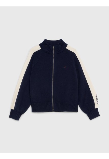 Chaqueta Azul Marino Con Cierre De Cremallera Y Logotipo Monotipo Tommy Hilfiger