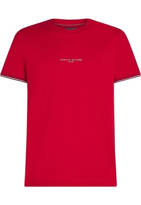Camiseta Roja De Punto Con Corte Slim Tommy Hilfiger