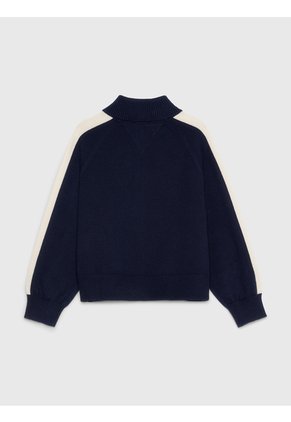 Chaqueta Azul Marino Con Cierre De Cremallera Y Logotipo Monotipo Tommy Hilfiger