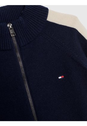 Chaqueta Azul Marino Con Cierre De Cremallera Y Logotipo Monotipo Tommy Hilfiger