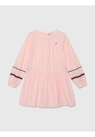 Vestido Rosa De Algodón Con Cinta De Detalle De Franja Global Tommy Hilfiger Tommy Hilfiger