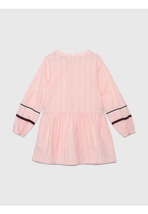 Vestido Rosa De Algodón Con Cinta De Detalle De Franja Global Tommy Hilfiger