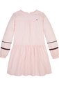 Vestido Rosa De Algodón Con Cinta De Detalle De Franja Global Tommy Hilfiger de Tommy Hilfiger