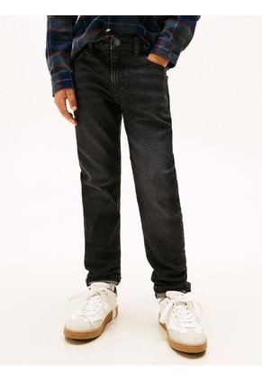 Jeans Negro Rectos Negros Con Efecto Lavado Tommy Hilfiger