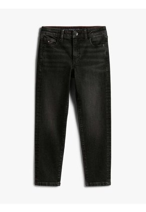Jeans Negro Rectos Negros Con Efecto Lavado Tommy Hilfiger