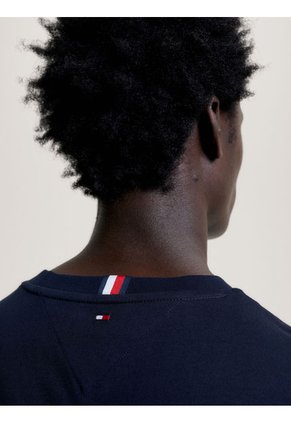Camiseta Ribeteada De Corte Slim Hombre Azul Tommy Hilfiger