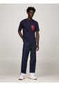 Camiseta De Cuello Redondo Con Estampado Hombre Azul Tommy Hilfiger de Tommy Hilfiger