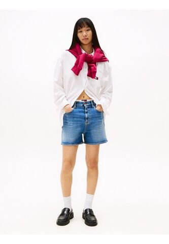 Bermudas Azul Denim Mom De Corte Regular Tommy Jeans Tommy Hilfiger