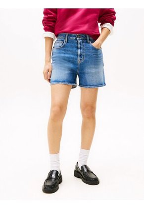 Bermudas Azul Denim Mom De Corte Regular Tommy Jeans