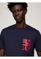 Camiseta De Cuello Redondo Con Estampado Hombre Azul Tommy Hilfiger de Tommy Hilfiger