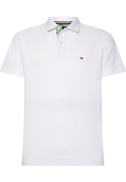 Polo Regular Con Logo Blanco Tommy Hilfiger