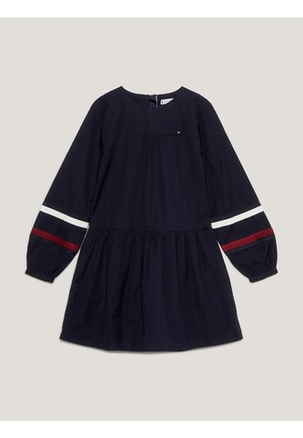 Vestido Azul De Algodón Con Cinta De Detalle De Franja Global Tommy Hilfiger Tommy Hilfiger