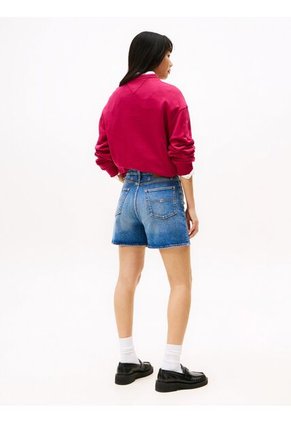 Bermudas Azul Denim Mom De Corte Regular Tommy Jeans