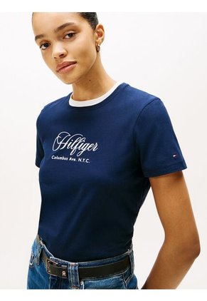 Camiseta Multicolor De Cuello Redondo Con Logo Bordado Tommy Hilfiger