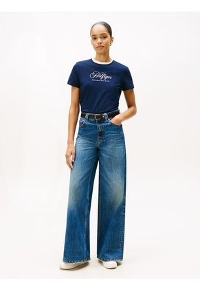 Camiseta Multicolor De Cuello Redondo Con Logo Bordado Tommy Hilfiger