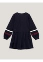 Vestido Azul De Algodón Con Cinta De Detalle De Franja Global Tommy Hilfiger de Tommy Hilfiger