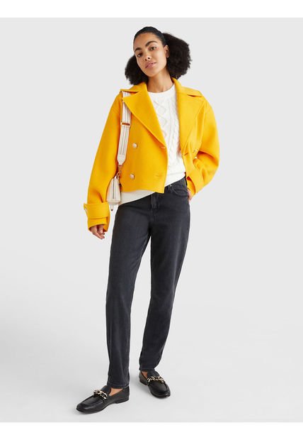 Jeans Gramercy Cónicos De Corte Mom Y Talle Alto Mujer Negro Tommy Hilfiger